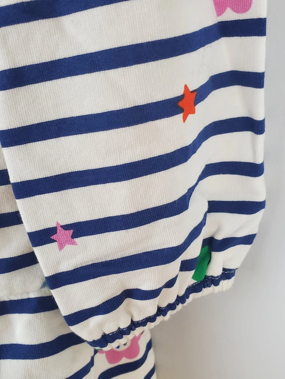 Mini Boden Tiered Sweatshirt Dress Navy/ Ivory Stripe Size 6-7Y